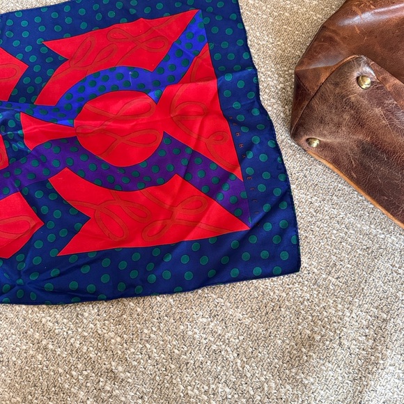 Perry Ellis Red and Blue Patterned Scarf - Picture 5 of 6